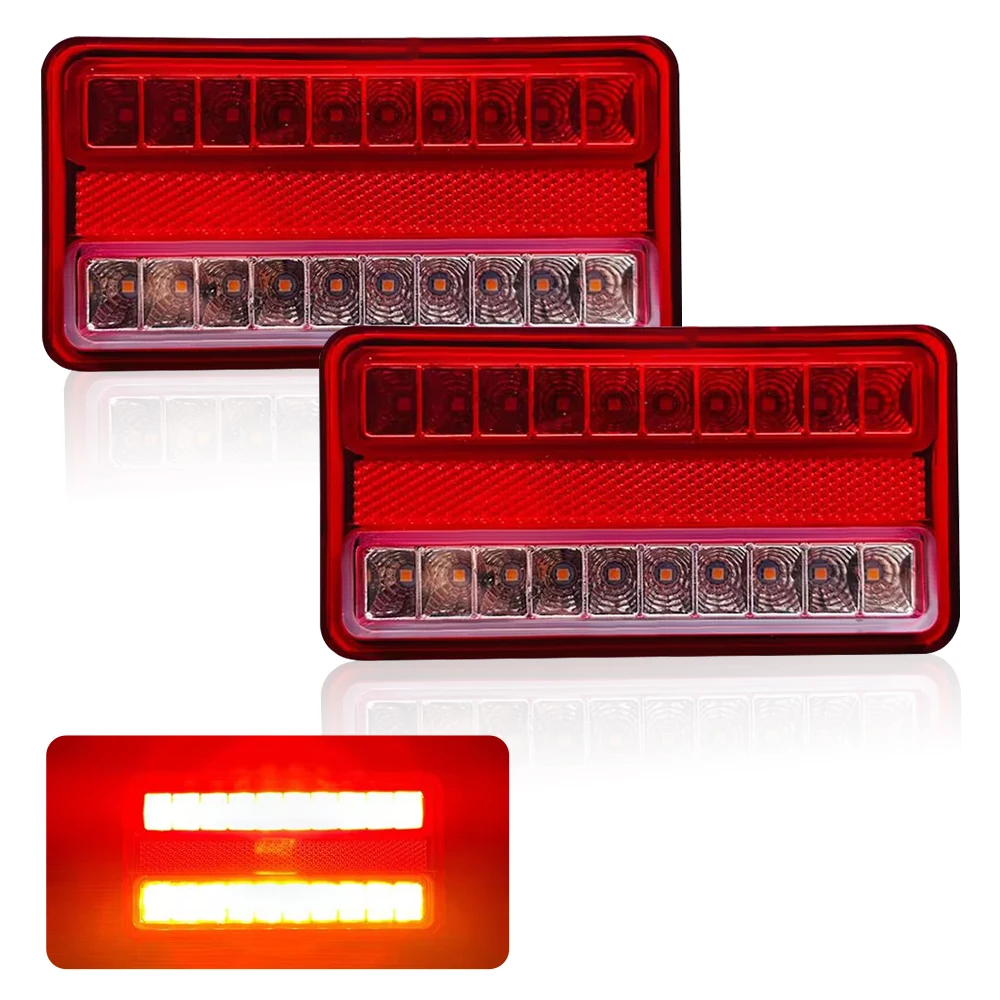 12V-80V 2Pcs 20LED Tail Light Waterproof Car Truck Trailer Camper Van Stop Brake Rear Reverse Indicator Lights Turn Signal Lamp