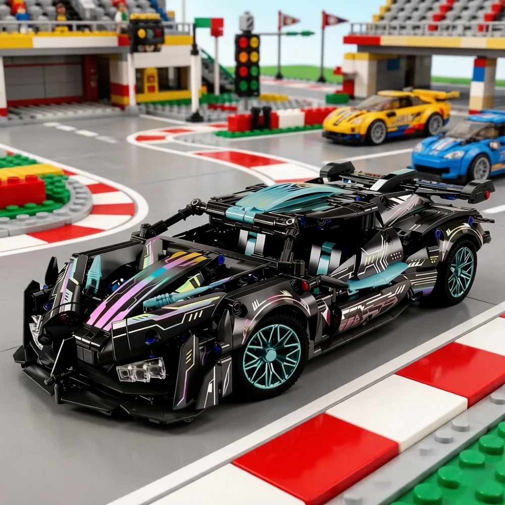 NEU 1:14 Technischer Sportwagen Baukasten MOC Montagemodell Rennwagen Jungen Kinder Lernspielzeug Geburtstagsgeschenk 1028 Teile
