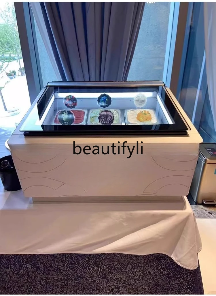 アイスクリーム陳列キャビネット アイスクリーム冷凍庫 小型スチール製キャノン 卓上屋台 商業用ハードバーカウンター
