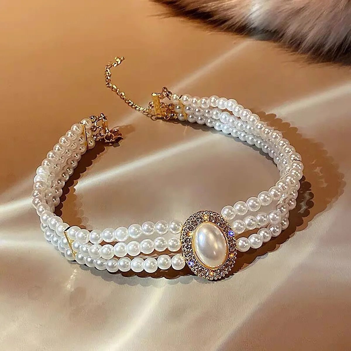 Women\'s Fashion New Pearl Necklace Bridal Wedding Dress Wedding Dress Performance jewelry Set Girls Birthday Party Gift