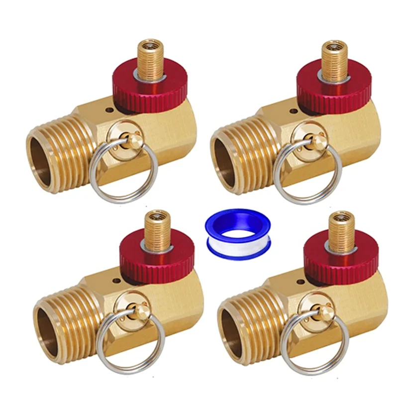 

4Pack Air Tank Manifold with Fill Port 1/2Inch NPT Tank x 1/4Inch NPT Hose x 1/8Inch NPT Gauge for Air Compressor Tank