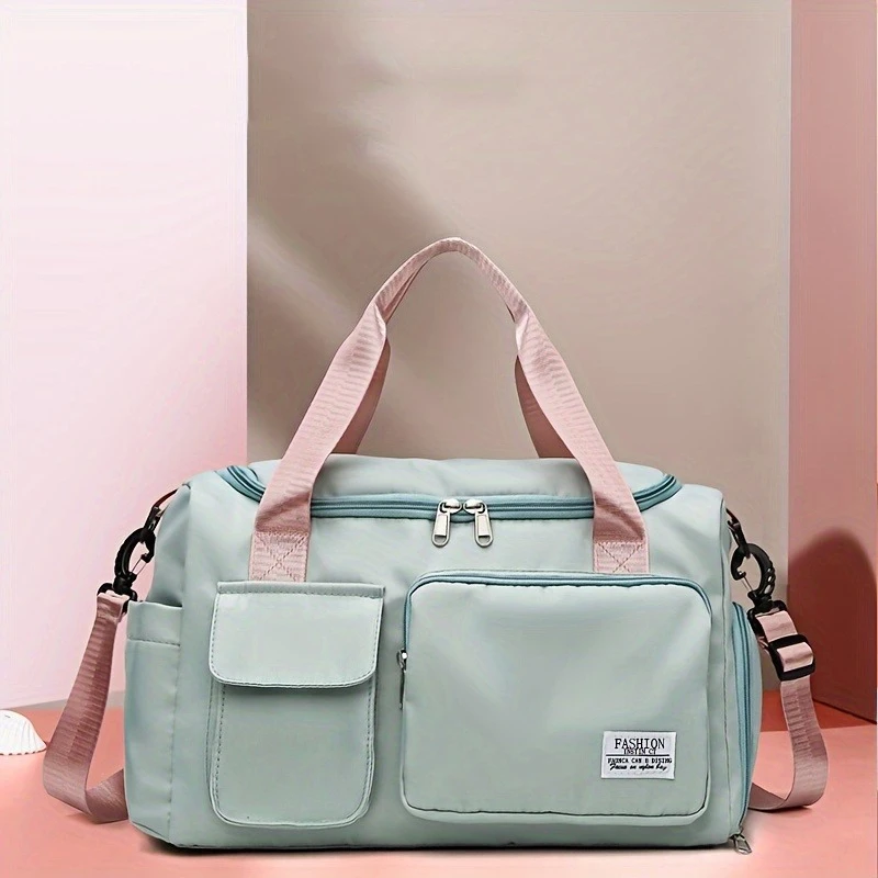 

Дорожная сумка-тоут большой вместимости, водонепроницаемая, с разделением на сухое и влажное отделение, для спорта и фитнеса, для активного отдыха, сумка через плечо