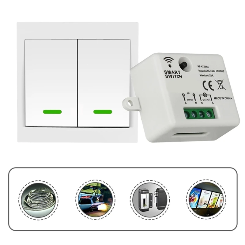 110~240V Wide Voltages Single Channel Home Lighting Controls Module Wireless Switches Module for Various Appliances