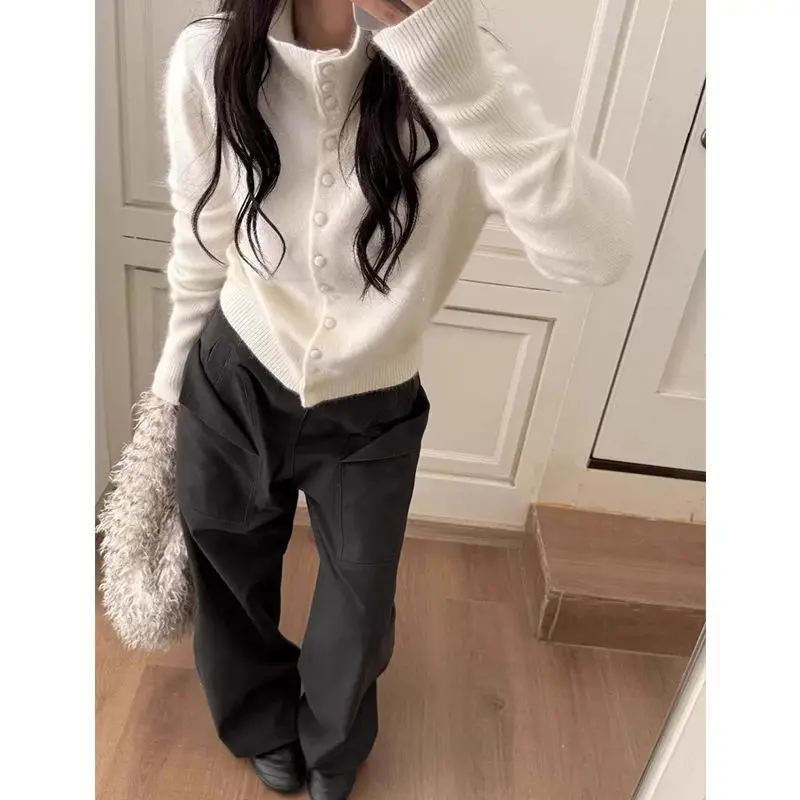 Japanese Subculture Turtleneck Sweater Coats Women Striped Jacket Kawaii Cardigan Thin Sweatshirts Female Outwear Vintage Chic