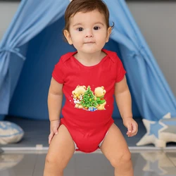 Baby Christmas Costume Cute Little Bear Print Fashion 2022 Newborn Boy Girl Clothes Jumpsuits Xmas Red Infant Onesies Pajamas