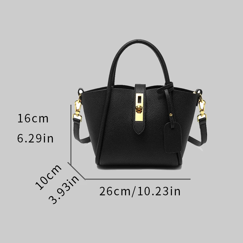 PU Leather Bucket Bag for Women Luxury Open Shoulder Bag Top Handle Handbag 2024 Fashion Trend Envelope Bag Wallet Diesel