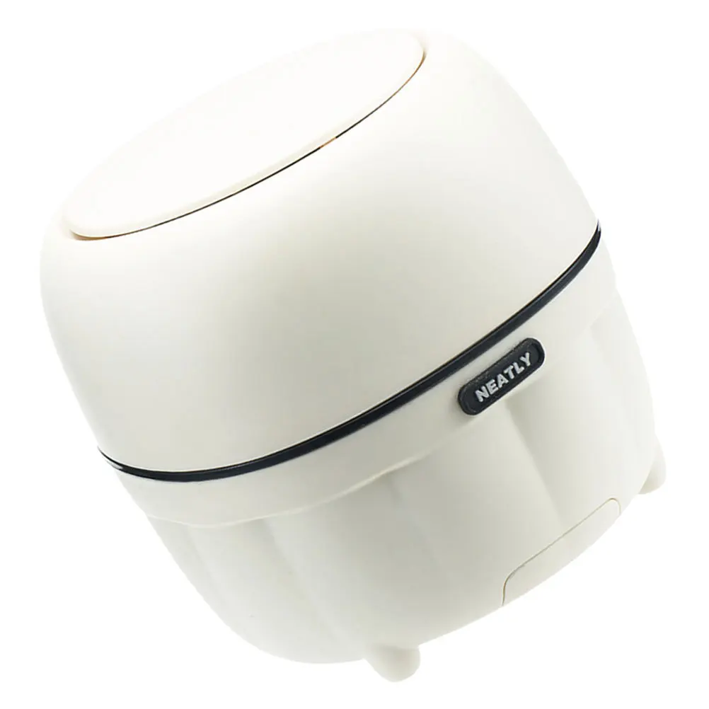 

Mini Trash Can Lid Desktop Small Trash Can Phone Stand Cute Garbage Waste Bin Tabletop Countertop Office Car Bedroom White