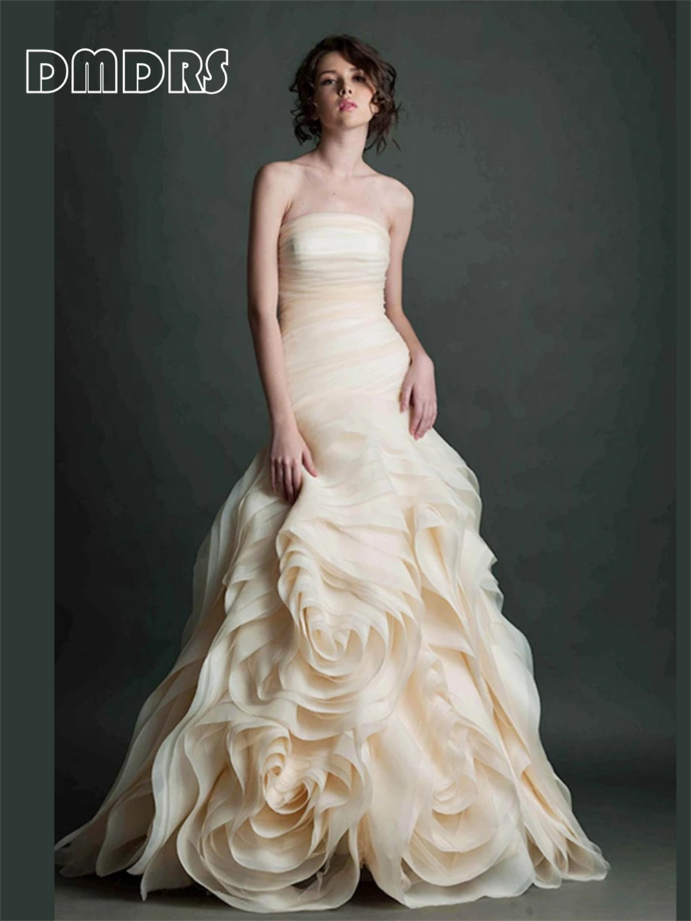 여성용 DTLumika 러치드 맥시 드레스, 스트랩리스 시스 정장 드레스, 맞춤 색상 및 사이즈 여성용 이브닝 파티 가운