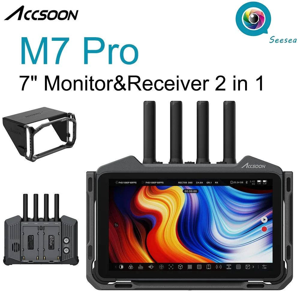 Accsoon CineView M7 Pro 1080p 4K 7” LCD touch screen Monitor 3D lut REC709 1000Nits HDMI SDI USB-C field monitor