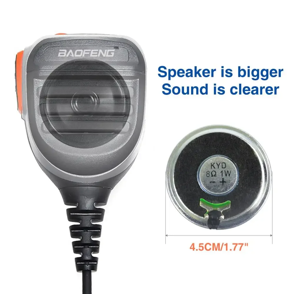 Baofeng UV-5R PTT Speaker tahan air jarak jauh mikrofon mikrofon untuk dua arah Radio Baofeng UV-5R BF-888S UV-10 Walkie Talkie UV-13PRO