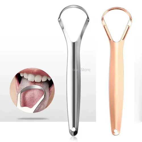 스테인레스 스틸 혀 스크레이퍼 클리너, 신선한 호흡 청소 코팅 칫솔, 구강 위생 관리 도구, 1pc