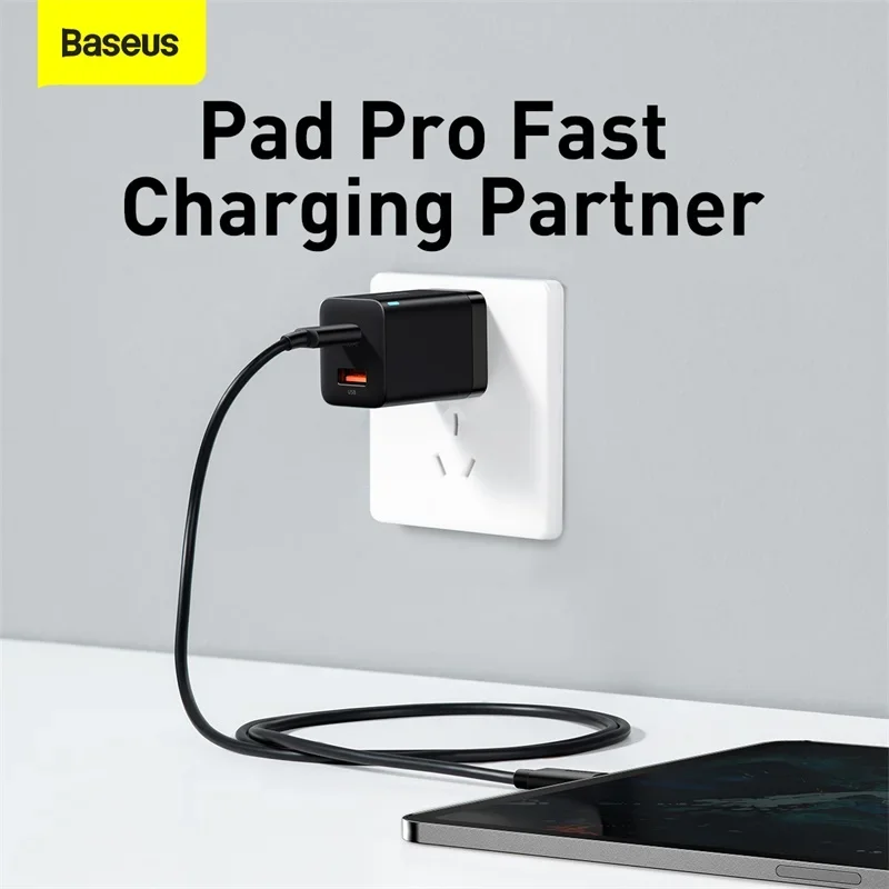 Baseus PD Charger 30W USB Type C Fast Charger QC3.0 USB C Quick Charge 3.0 Dual Port Phone Charge for iPhone 14 13 X Xs Macbook