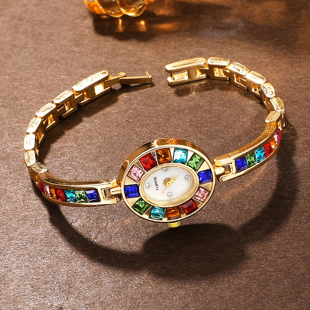 2 new styles of girls' fashionable quartz watch set versatile daily wear party Valentine's day party Easter Ramadan Halloween Ch