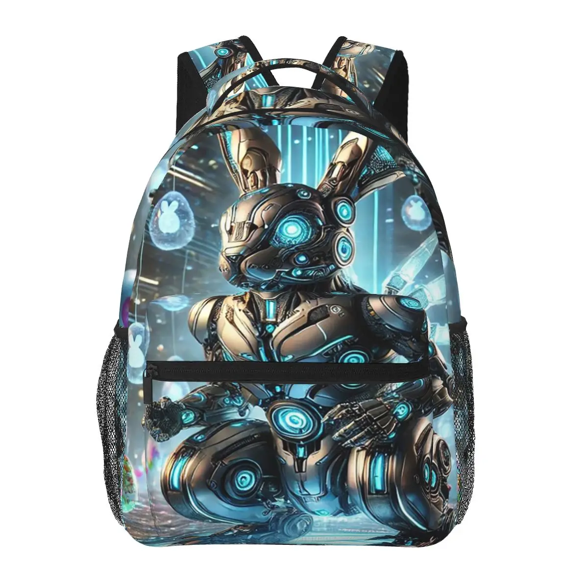 

Mecha Bunny AI Enhanced Easter Overlord Backpack Hot Sale Daypack Large Capacity BookBag School Bag Shoulder Bags for Men Women