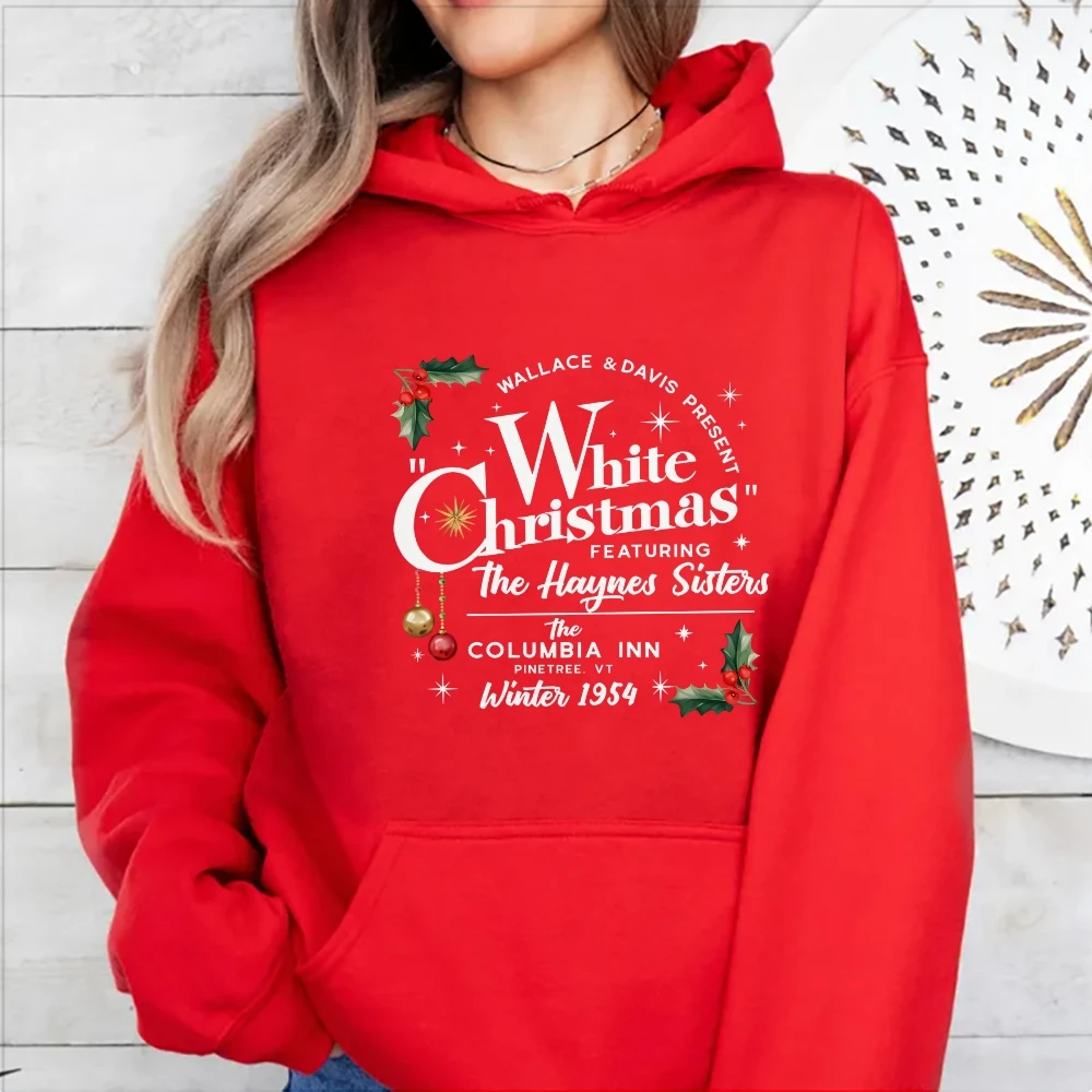 White Christmas Movie Hoodies Wallace and Davis Sweater, Haynes Sisters Pullovers, Christmas White Movie 1954 Long Sleeve Shirt