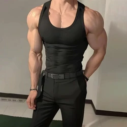 Mens Vest Plain Casual Cotton Tank Top Spring Gym Sports Fitness Daily All-Match Classic Sleeveless Top Men'S Clothing 2025 New
