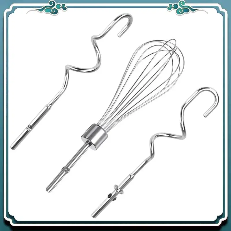 3Pcs For Kitchenaid Whisk Attachment, Replacement Beaters Of Dough Hook And Whisk For Kitchenaid & Hand Mixer Limited Time Offer