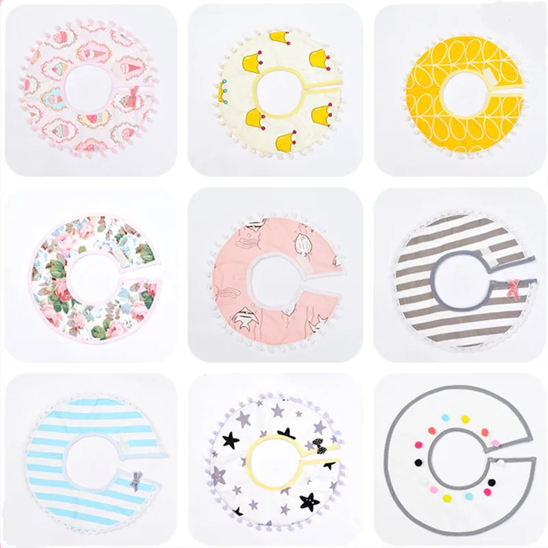 360 Degree Baby Waterproof Bib Rotating Round Cotton Newborn Boys Girls Burp Cloth Breastplate Baby Toddler Feeding Bandana Bibs