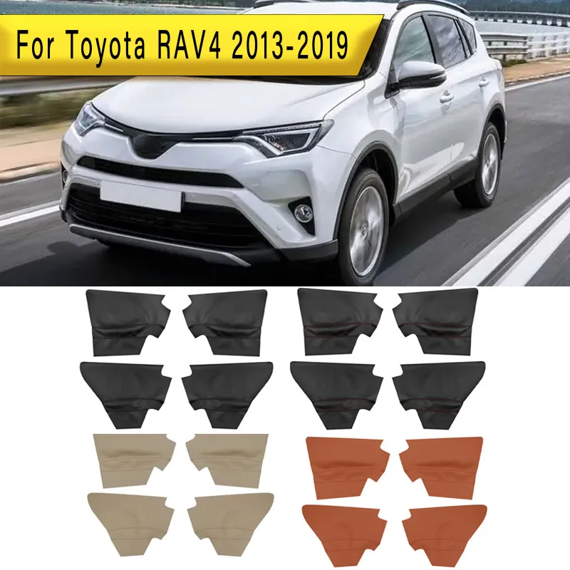 

For Toyota RAV4 2013 2014 2015 2016 2017 2018 2019 4-piece set of car interior door panel leather cover decorative strips