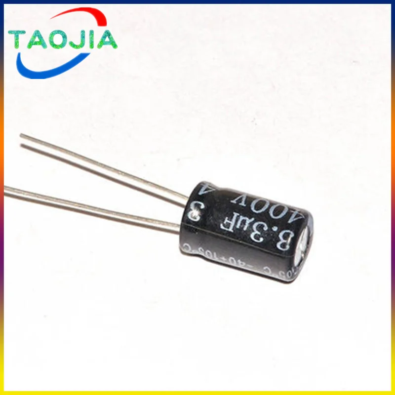 30pcs/lot 400V 3.3UF 8*12mm RADIAL aluminum electrolytic capacitor 3300NF 20% 3.3UF400V