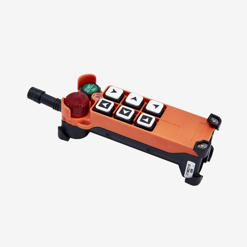 Telecontrol 6 single speed channels pushbuttons overhead crane hoist industrial wireless radio remote control F21-E1