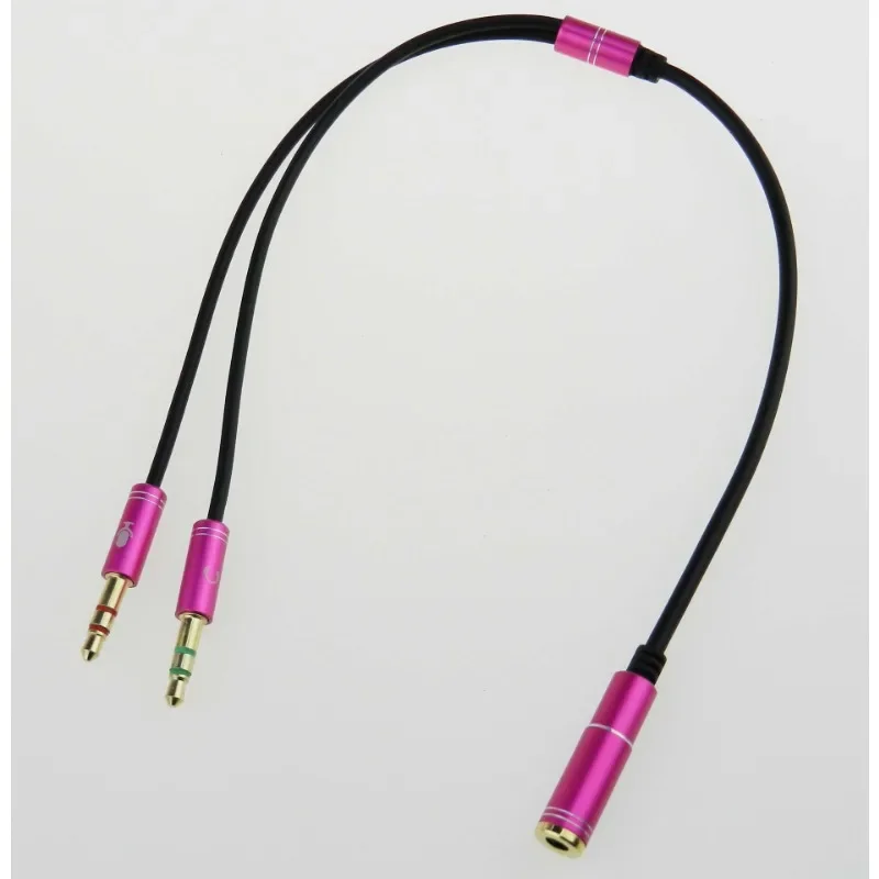 3.5mm Jack Microphone Headset Audio Splitter Aux Extension Cable Female to 2 Male Headphone For Phone Computer L1