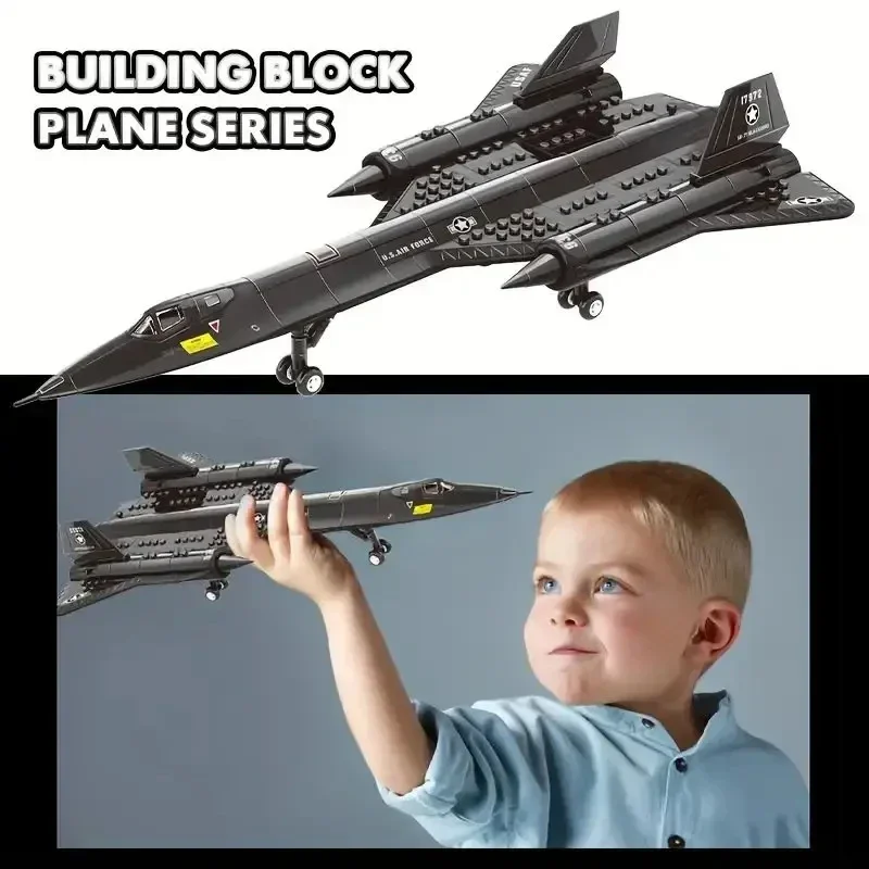 183pcs Creative Military SR-71 Spy Plane  Building Blocks Sets MOC Kit Assembly Bricks STEM Learning Toys for birthdays Toys