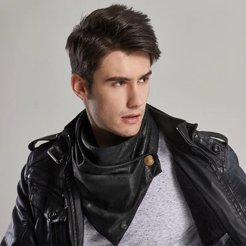 

Translation: Cross-border Scarf for Men, Double Layered Warm Retro Casual Scarf, Direct Sale of Small Batch Style Faux Leather D