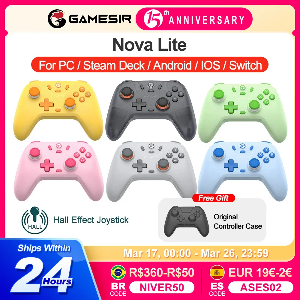 Gamesir Nintendo Switch Controller Gamepads PC Nova Lite Controle  for Steam Android iOS Phone Bluetooth Hall Effective Joystick