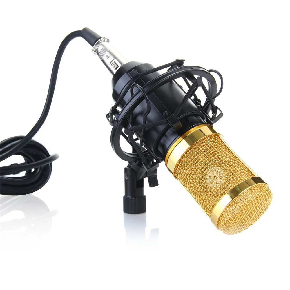 BM 800 Dynamic Condenser Wired Recording Microphone Sound Studio with Shock Mount for Recording Kit KTV Karaoke