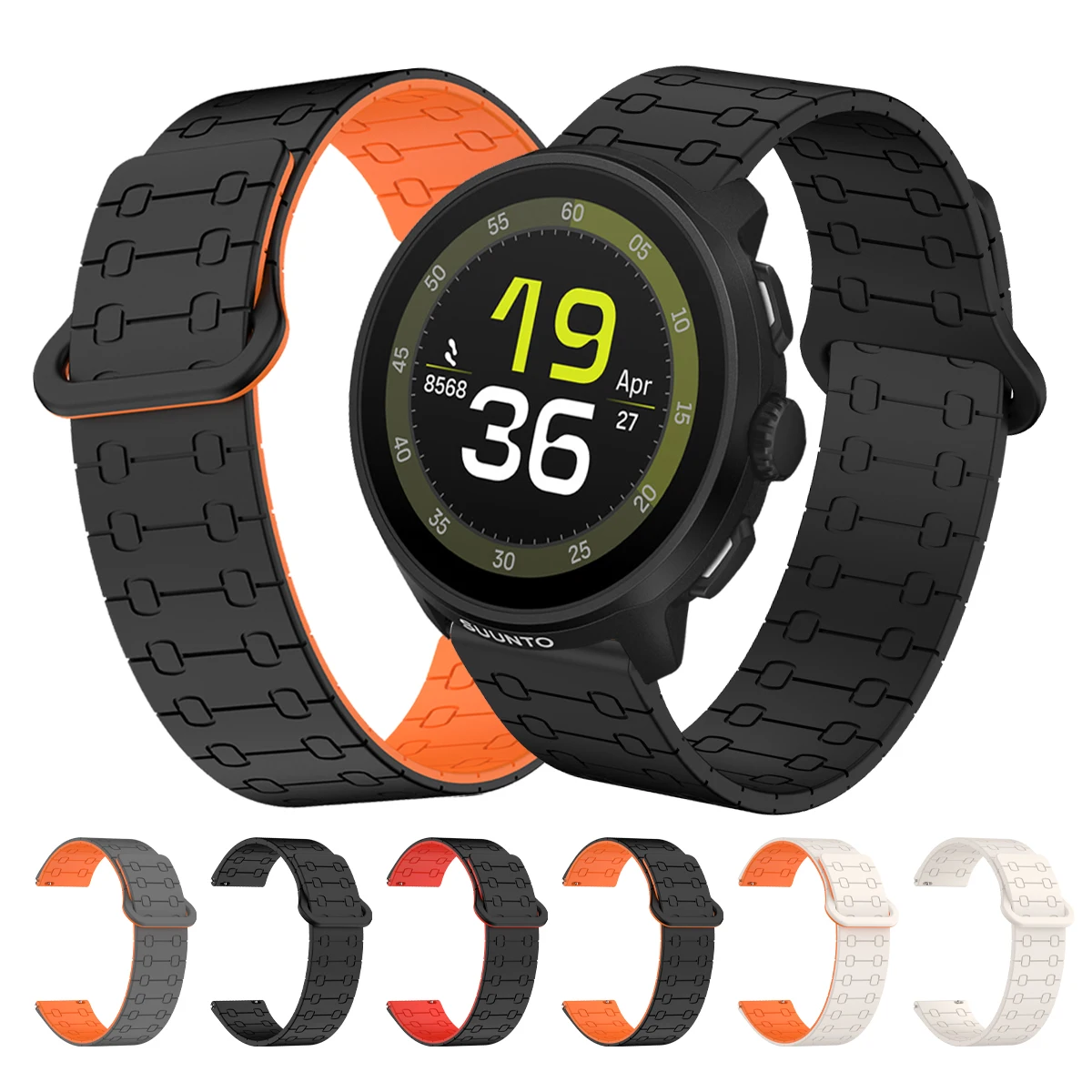 22 mm Silikon-Uhrenarmband für Suunto Run/RACE S/Ocean/Vertical/5 9 Peak Pro, magnetisches Armband für Suunto PACE 2 S Armband