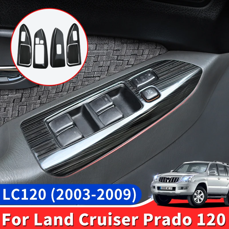 

For 2003-2009 Toyota Land Cruiser Prado 120 Modified Glass Control Button Panel Lc120 Door Handle Anti-Scratch FJ120 Accessories