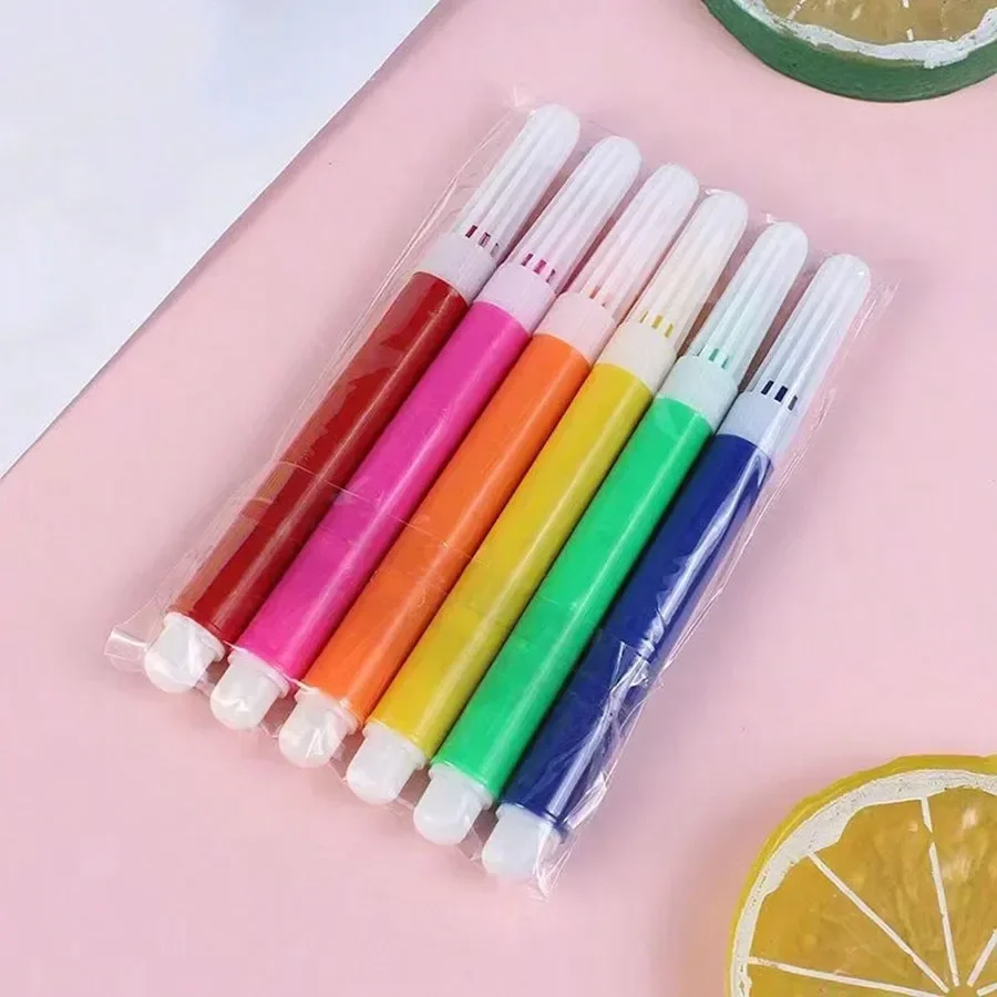 4-24 opakowania 6-kolorowe długopisy akwarelowe Mini marker do rysowania odpowiedni do włókniny Graffiti torba malowanie artystyczne akcesoria papiernicze