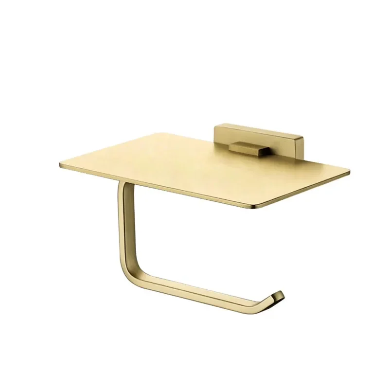 Gunmetal gray rose gold Wall Mounted Roll Paper Towel Holder For Toilet Paper Box Phone Holder brass copper  WC Storage
