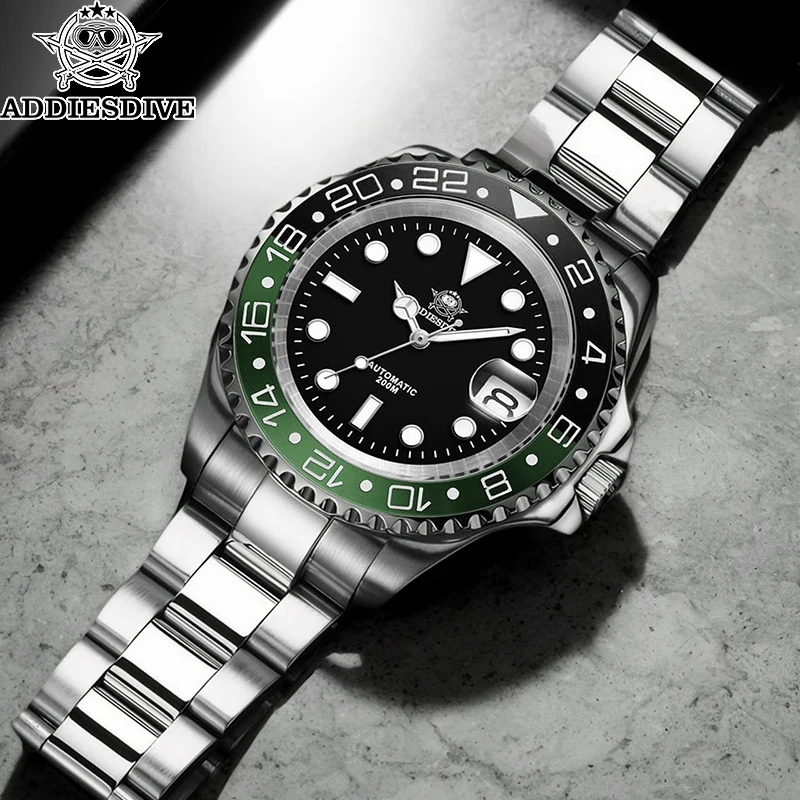 

ADDIESDIVE Luxury Men's Automatic Watch 8215 Mechanical Watch Two-tone Ceramic Bezel Super Luminous Men's Analog Diver Watches