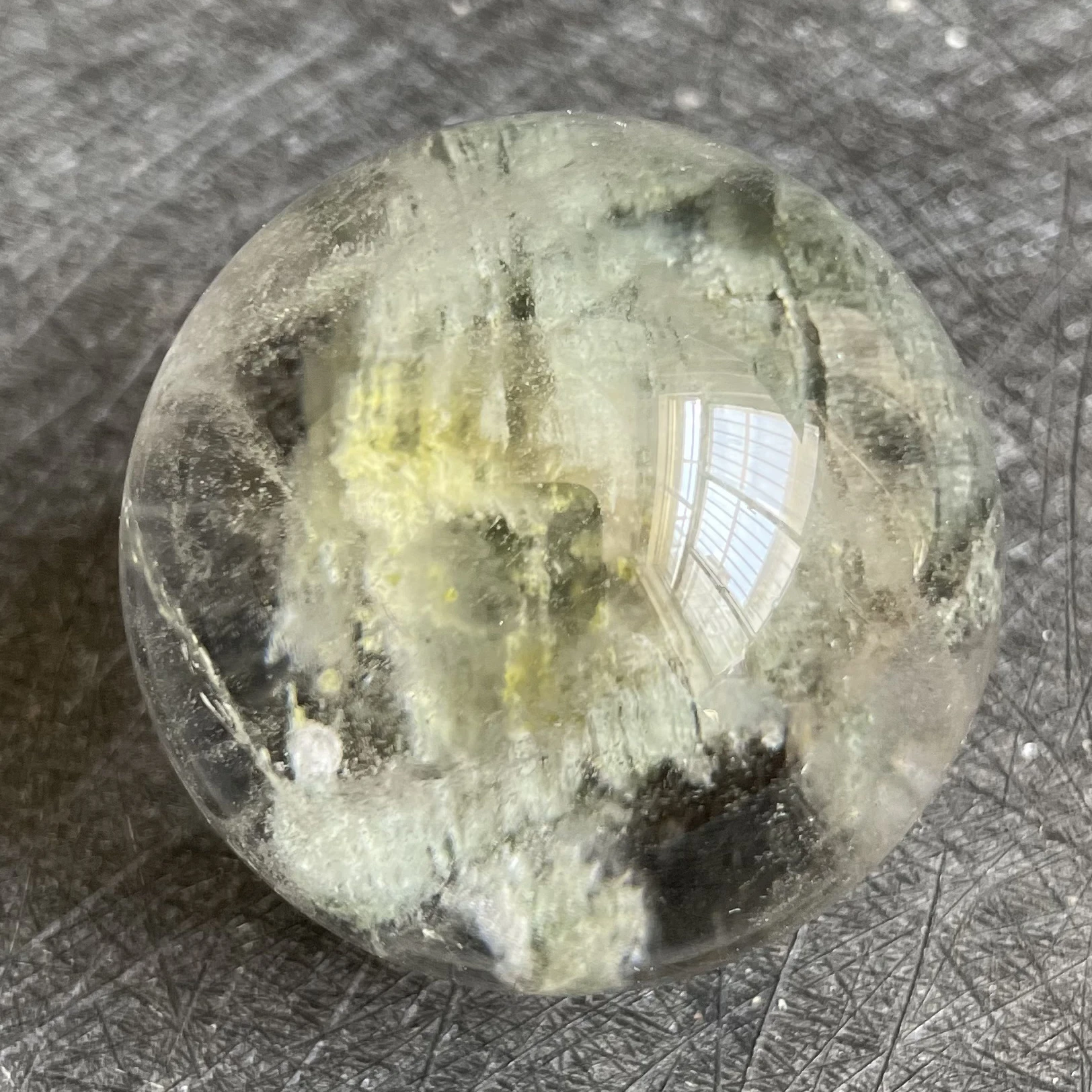 

104g Natural Crystal Ball Green Phantom Sphere Rock Decoration Rough Polished Quartz Stone Healing 2