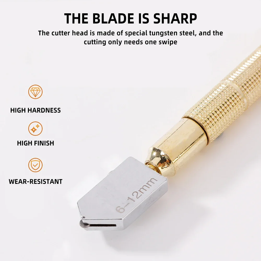 Diamond Glass Knife Thick Glass Tile Floor Cutting Knife Multifunctional Roller Hand Knife Non-slip Metal Handle Knives