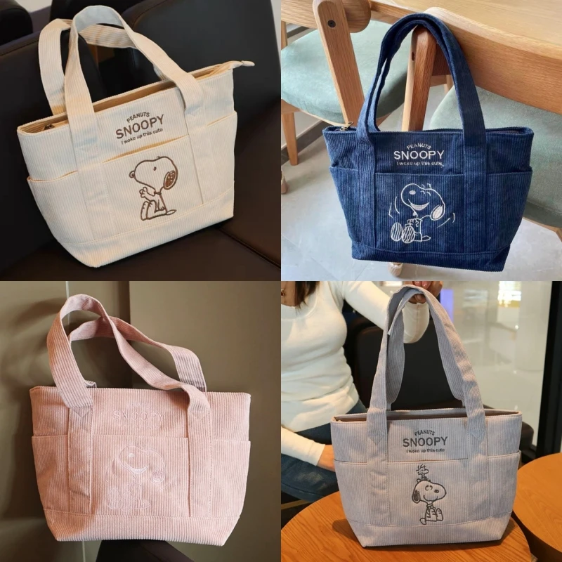Hot Series Niedliche Snoopy Cord-Einkaufstasche, lässig, Hundert Studenten, große Kapazität, Handtasche, Reißverschluss, Schultertasche, große Tasche, Weihnachtsgeschenke