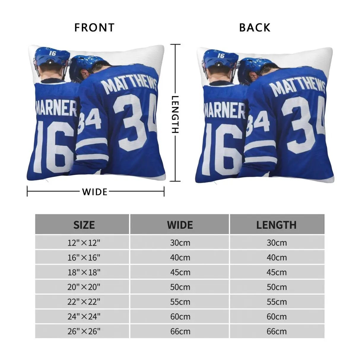 Mitch Marner Auston Matthews Pillowcase Polyester Linen Velvet Printed Zip Decor Home Cushion Cover