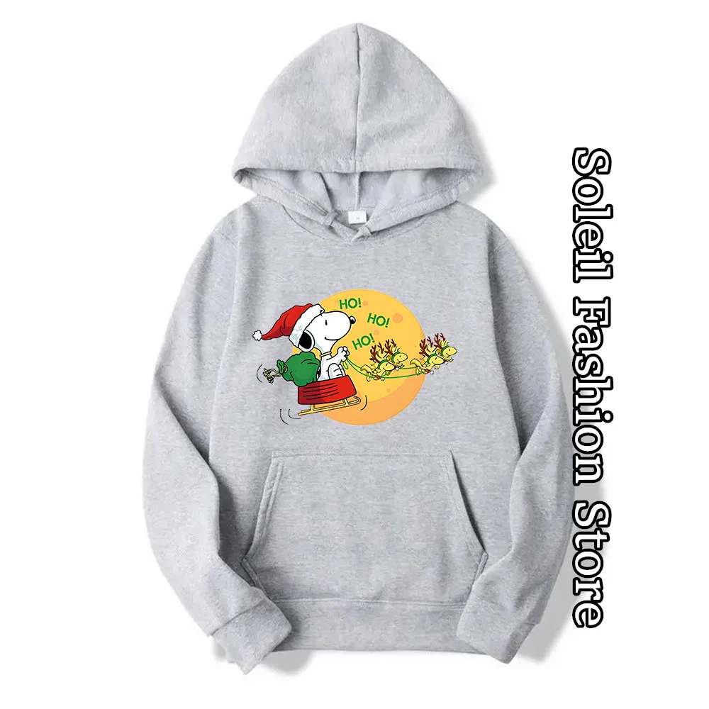 Women Cartoon Snoopy Hoodie Autumn Fashion Hooded Clothing Merry Christmas Pullover Trendy Coat Casual Sweatshirt Lovely Outfit