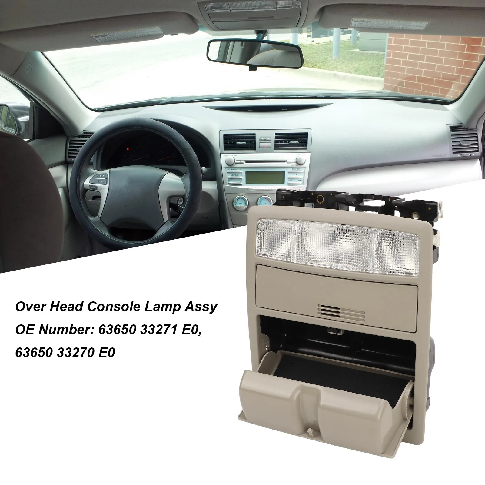 

Car Over Head Console Lamp Assy 63650 33271 E0 Overhead Roof Display Light Dome Lamp for Camry 2007 to 2011