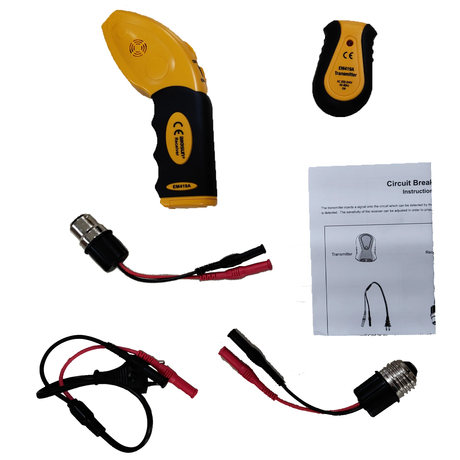 All-Sun Em419a 100 ~ 120V/200 ~ 240V Stroomonderbreker Zoeker Een Zender + Een Ontvanger Non-Contact Spanning Sensor, Op 50 ~ 60Hz