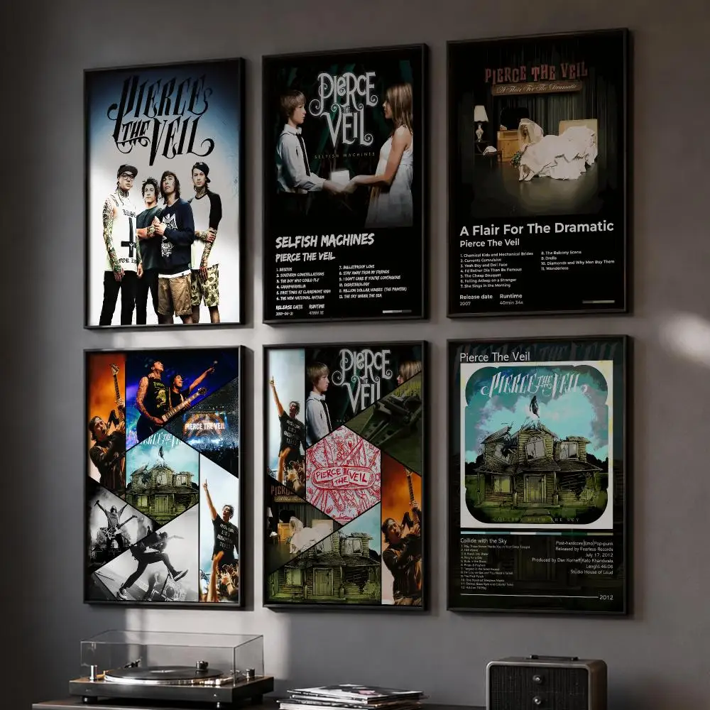 P-Pierce The V-Veil Band Rock Poster HD Home Wall Stickers House Hallway Living Room Bedroom Bar Office Decor Art Prints