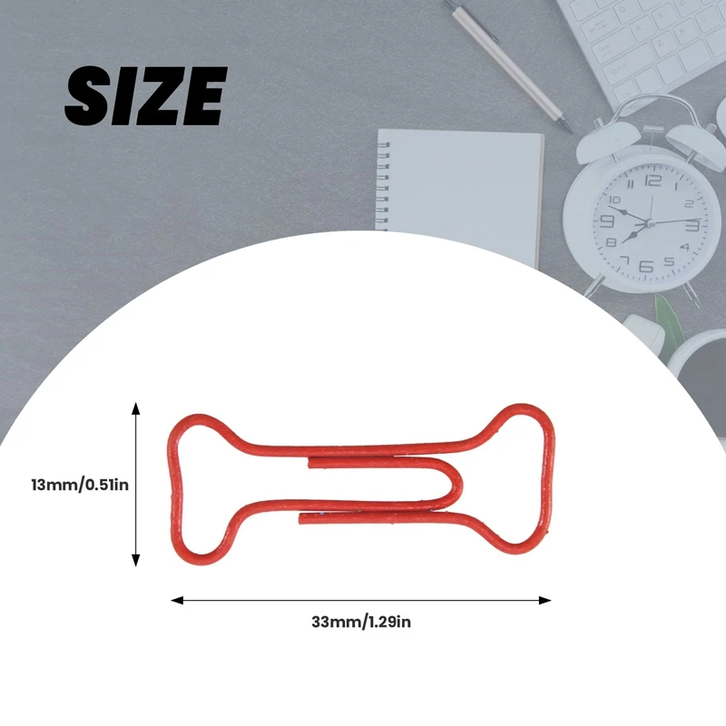 100 Stuks Bot Vorm Multicolor Metalen Paperclips