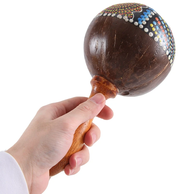 Percussion Maracas 1Pair Of Shakers Rattles Sand Hammer Percussion Instrument With Wooden Handles For Live Performances Durable