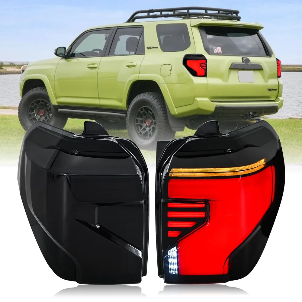 

2x Smoked LED Tail Lights Assembly For Toyota 4Runner 2010-2024 Rear Lamps W/Animation