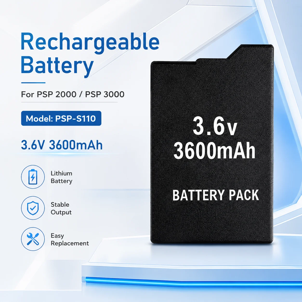 PSP-S360 Rechargeable Battery 3.6V 3600mAh Durable Power Supply For Sony PlayStation Portable Device