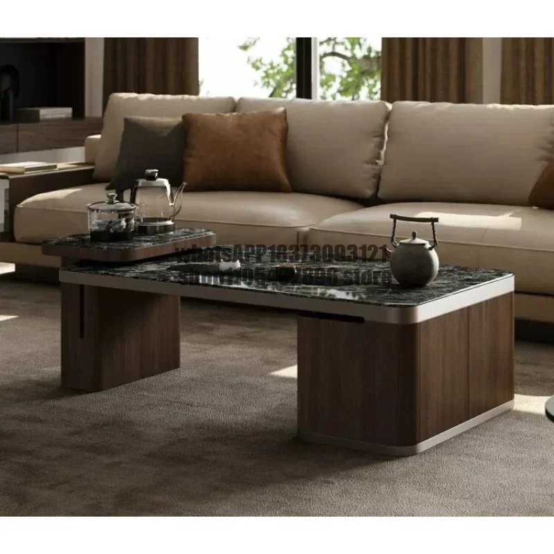Microcrystalline stone coffee table household automatic kettle integrated living room marble tea table