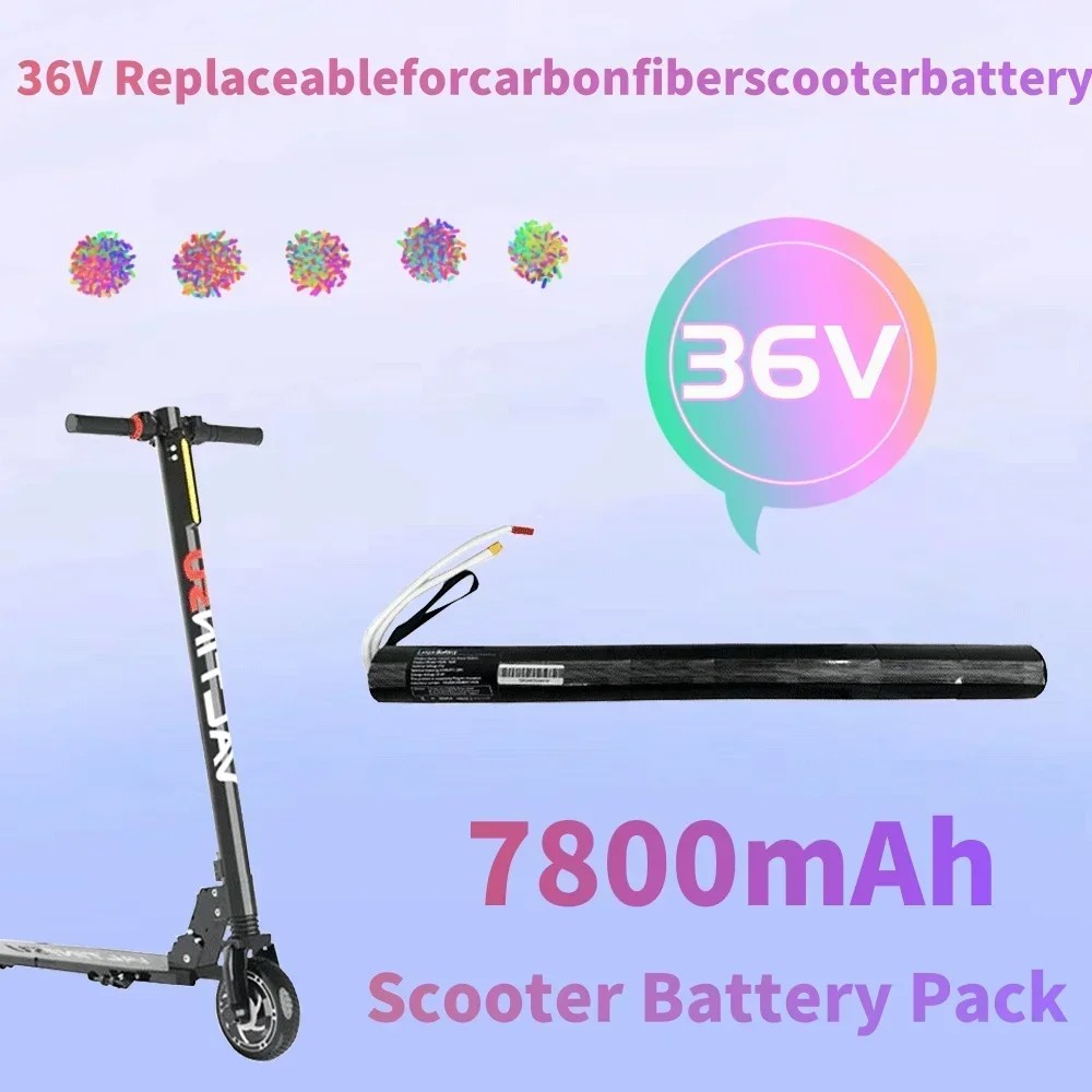 Nuevo Paquete de batería de litio de 36V 7800mAH, batería de Scooter eléctrico de fibra de carbono, batería de fibra de carbono