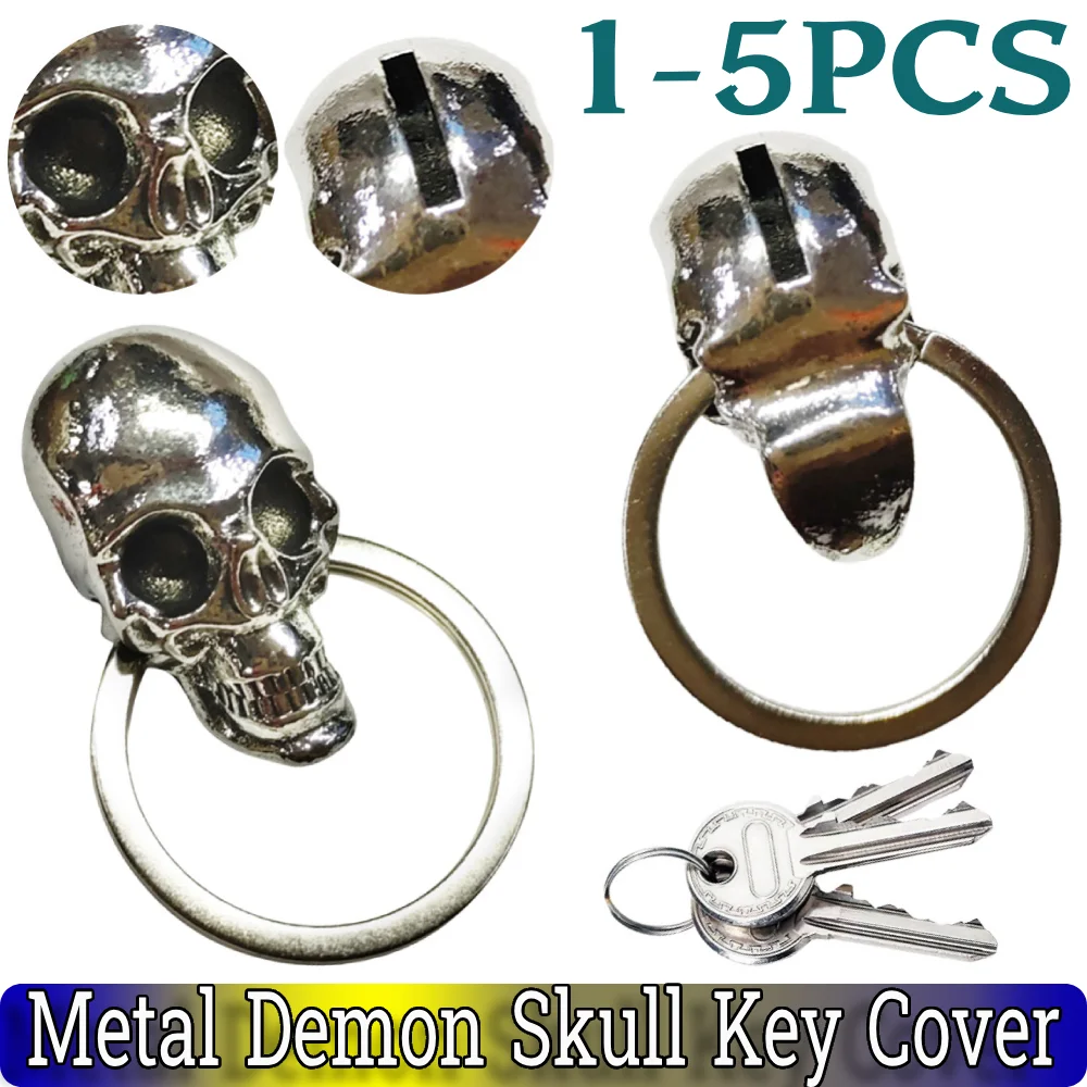 

Универсальный модифицированный чехол для ключей, металлический чехол для ключей с черепом демона, подвеска для ключей с черепом демона для большинства мотоциклов, сувениры для Хэллоуина